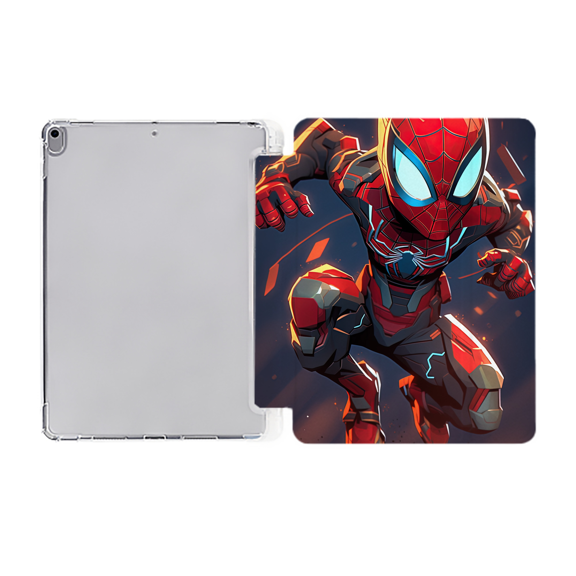 （画像用） Spider Man スパイダーマン IPad ケース ペン収納付き 三つ折りスタンド PUレザー×シリコン 対応機種9.5/10.5/10.9インチ